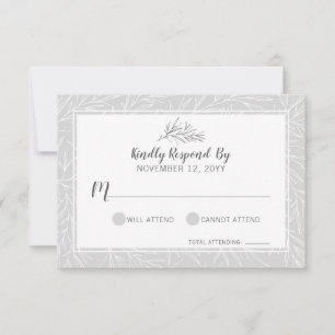 Moderne botanische Silberhochzeit-Antwortkarte RSVP Karte