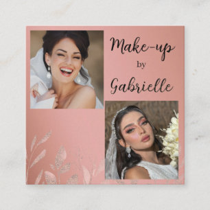 Moderne botanische staubige Rose Boho-Schrift für  Quadratische Visitenkarte