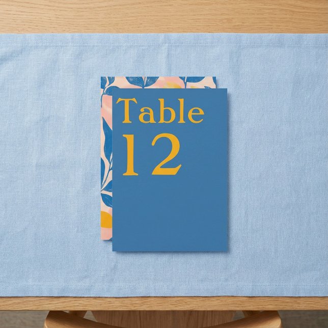 Moderne botanische Tischnummer (Modern Botanical leafy Table Number Card.)