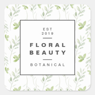 Moderne botanische Vegetation Quadratischer Aufkleber