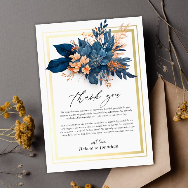 Moderne botanische Wasserfarbenwelt Elegante Hochz Dankeskarte (Modern Botanical Watercolor Floral Elegant Wedding Thank You Card)
