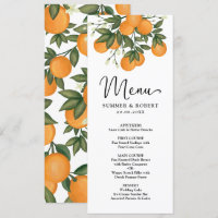 Moderne Botanische Zitrusgrün Hochzeitskarte