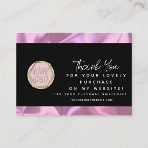 Moderne Boutique-Schönheit Rosa Danke-Logo Visitenkarte