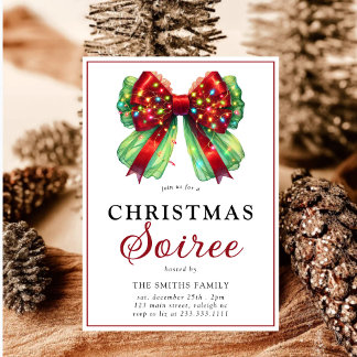 Moderne Bow Christmas Lights Sorie Feiertagskarte