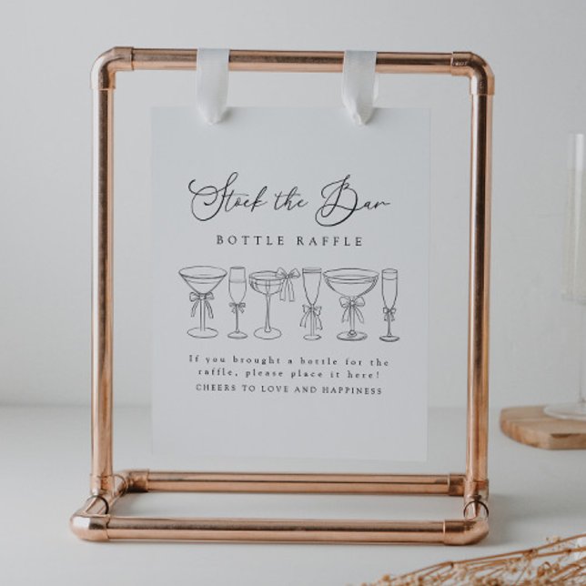 Moderne Bow Drinks Stock die Bar Flasche Raffle Ze Poster (Von Creator hochgeladen)