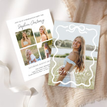 Moderne Bow Foto-Abschlussfeier-Einladung