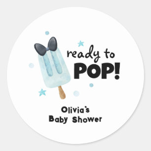 Moderne Bow Ice Cream für Pop Babydusche Runder Aufkleber