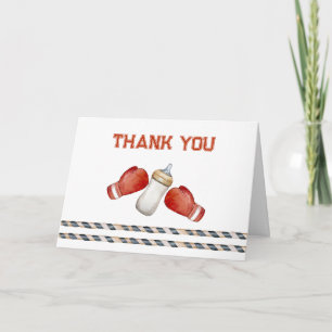 Moderne Boxen Kleiner Champion Baby Shower Dankeskarte