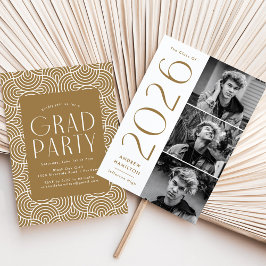 Moderne Brass 3 Foto Graduation Party 2025 Einladung