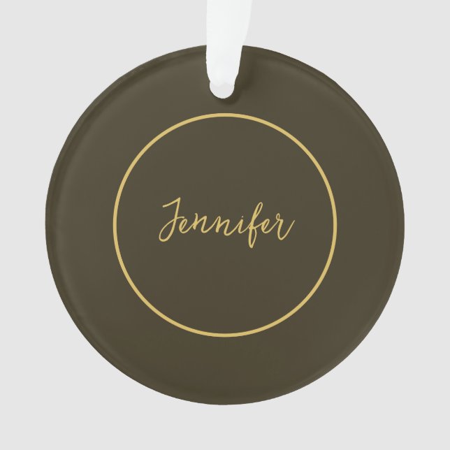 Moderne Braun- und Goldfarbkalligraphie Schlicht e Ornament (Vorderseite)