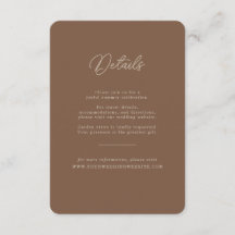 Moderne Braune Beige Minimalistische Hochzeits-Det