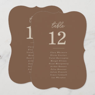 Moderne Braune Beige Minimalistische Tischplatzkar Einladung