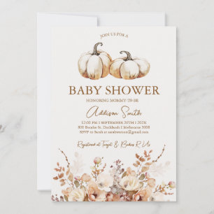 Moderne braune Beige Pfefferkantschnecke Babydusch Einladung
