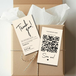 Moderne braune Bestellbestätigung dankeschön QR-Co Visitenkarte