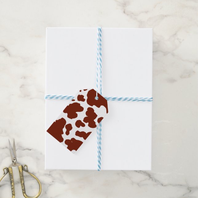 Moderne braune Kuhsteine drucken Geschenkanhänger (Mit Garn)