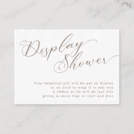 Moderne braune Script-Brautparty-Display-Dusche Begleitkarte