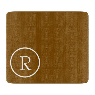 moderne braune und weiße Monogramm-Schneidbrett Schneidebrett