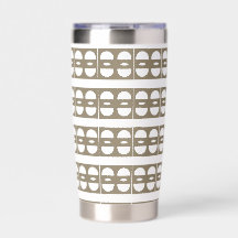Moderne braune weiße Kreise 4Don Wasserflasche