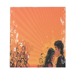 Moderne Braut & Bräutigam Sunset Notizblock