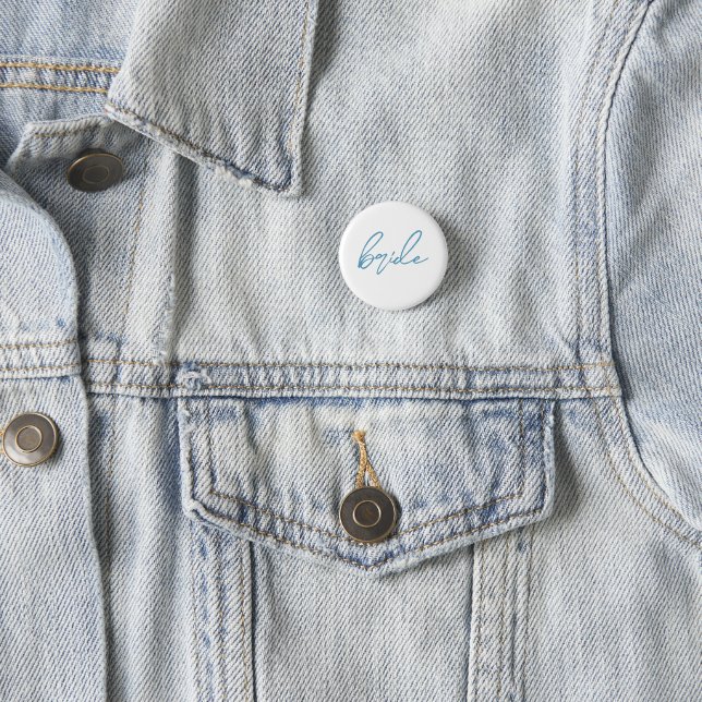 Moderne Braut-Junggesellinnen-Party | Blau Button (Beispiel)