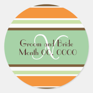 Moderne Braut-Monogramm-Hochzeitsticker Runder Aufkleber
