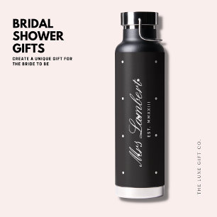 Moderne Braut-to-be-Wasserflasche mit schwarzen Pu Trinkflasche