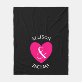 Moderne Braut und rosafarbenes Herz Z03 Fleecedecke