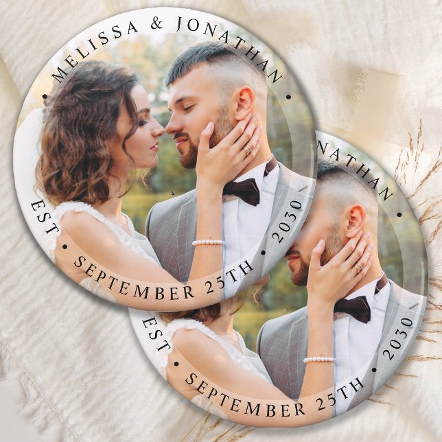 Moderne Brautgroom Einfaches Foto Hochzeit Magnet (Von Creator hochgeladen)