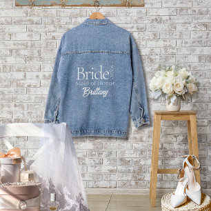 Moderne Brautparty Bride Squad Trauzeugin Jeansjacke