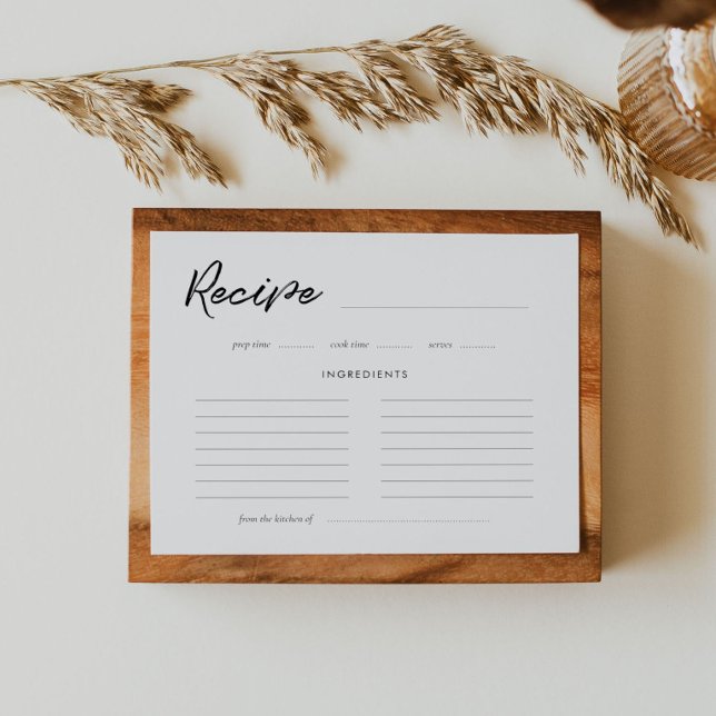 Moderne Brautparty-Rezept-Karte (Von Creator hochgeladen)