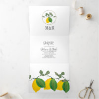 Moderne Brautwasserfarbe Lemon Grüne Hochzeit
