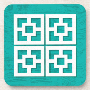 Moderne Breeze aus dem Mittelalter Blocks Aqua Unt Getränkeuntersetzer