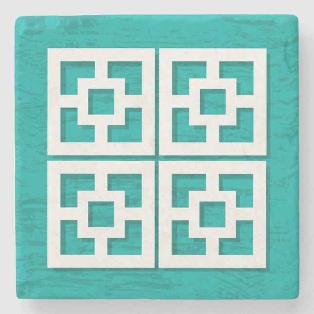 Moderne Breeze aus dem Mittelalter Blocks Aqua Unt Steinuntersetzer (Vorderseite)