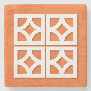 Moderne Breeze blockiert orangefarbene Untersetzer