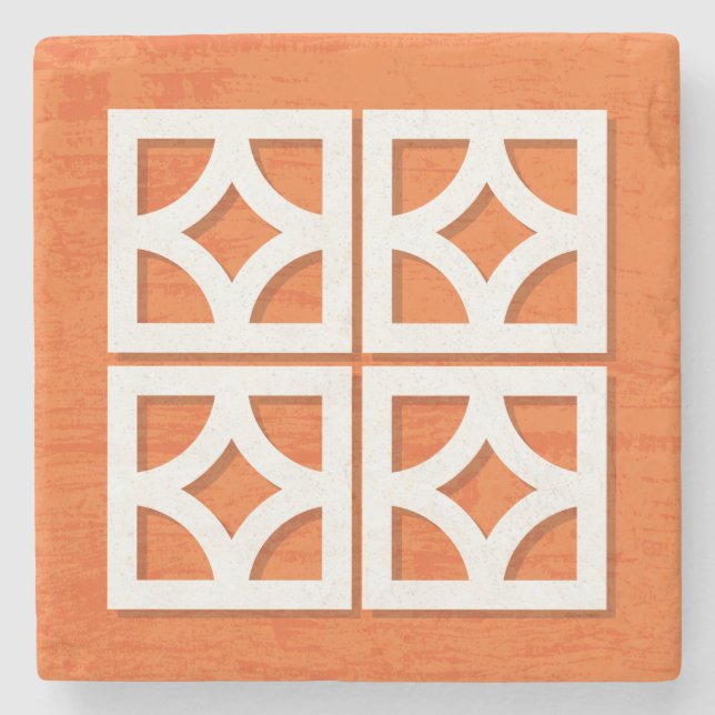 Moderne Breeze blockiert orangefarbene Untersetzer (Vorderseite)