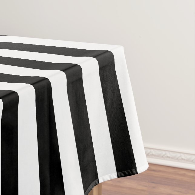 Moderne breite Streifen-Schwarzweiss-Tischdecke Tischdecke (Beispiel)
