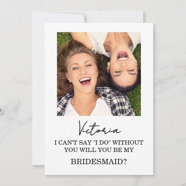 Moderne Bridesmaid-Hochzeitskarte Einladung (Vorderseite)