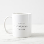 Moderne Bridesmaid Tasse Wedding Party Geschenk<br><div class="desc">Dies ist eine moderne,  minimalistische Foto-Bridesmaid-Tasse mit einem eleganten zeitlosen Design. Editieren Sie die meisten Texte und alle Farbtöne,  um diese minimale Tasse für Ihre Veranstaltung und Ihren persönlichen Stil zu gestalten. Wählen Sie einfach in der Symbolleiste "Bearbeiten mit dem Entwurfstool" aus:)</div>