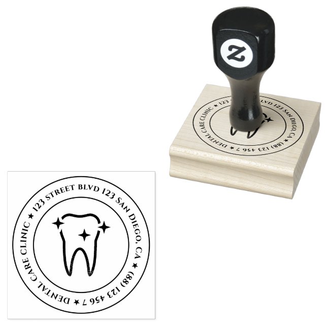 Moderne Briefmarke für Zahnarzthygiene-Logo Gummistempel (Stempel)