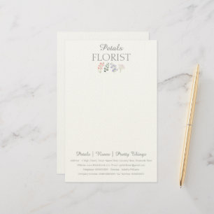 Moderne Briefpapier-Branding für Boutiquen-Blumenl Briefpapier