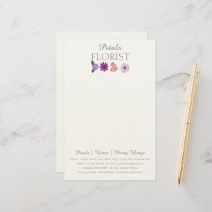 Moderne Briefpapier-Branding für Boutiquen-Blumenl Briefpapier