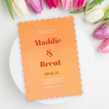 Moderne Bright & Bold glänzende Orange Wedding
