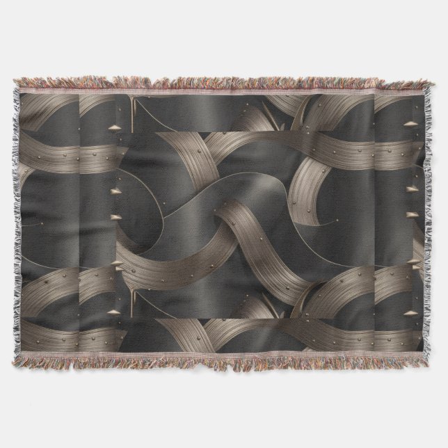 Moderne Bronze-Flow-Luxus-Männer-Akzente Decke (Vorderseite)