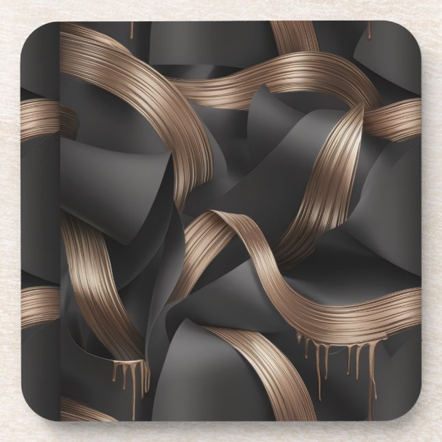 Moderne Bronze-Flow-Luxus-Männlichkeit Getränkeuntersetzer (Vorderseite)