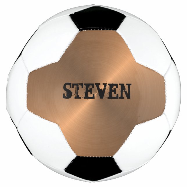 Moderne Bronze Metallic Gold Sports Personalisiert Fußball (Vorderseite)