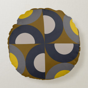 Moderne Bronze-Senf-Thunder aus dem Mittelalter Rundes Kissen