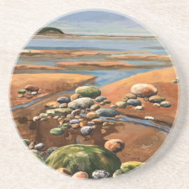 Moderne BROWNS verschneiden Seascape-Malerei Getränkeuntersetzer