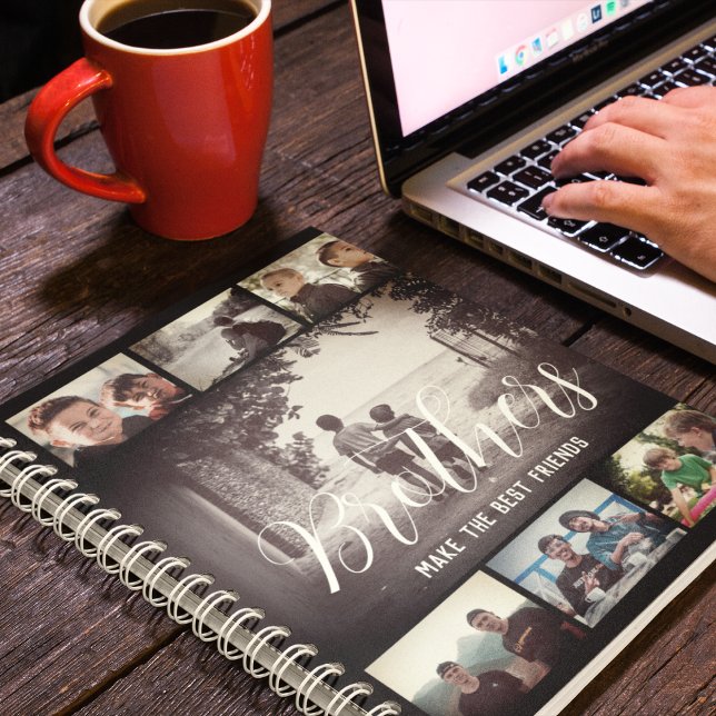 Moderne Bruder besten Freunde Dunkle Foto Collage Notizbuch (Von Creator hochgeladen)