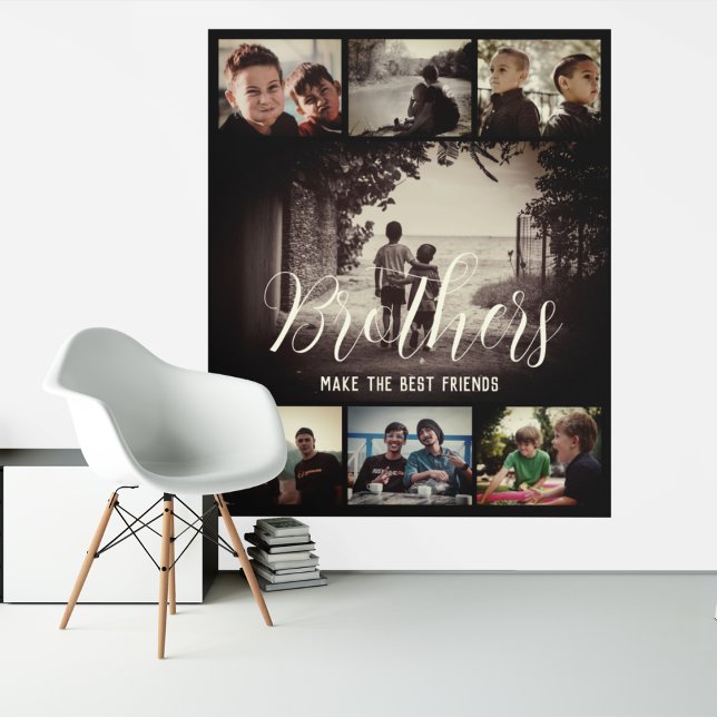 Moderne Bruder besten Freunde Dunkle Foto Collage Wandteppich (Von Creator hochgeladen)