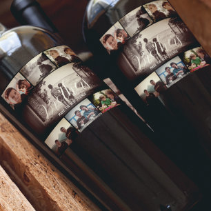 Moderne Bruder besten Freunde Dunkle Foto Collage Weinetikett